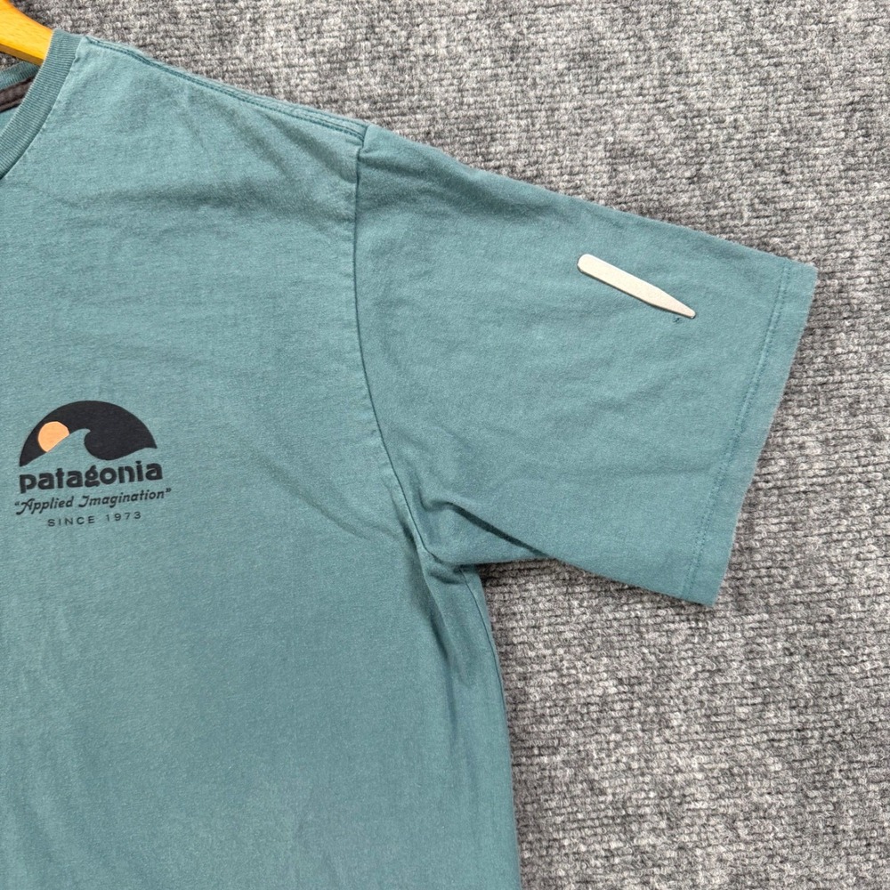 Patagonia Applied Imagination T-Shirt Men's Medium Green Organic Cotton Graphic - Picture 3 of 11